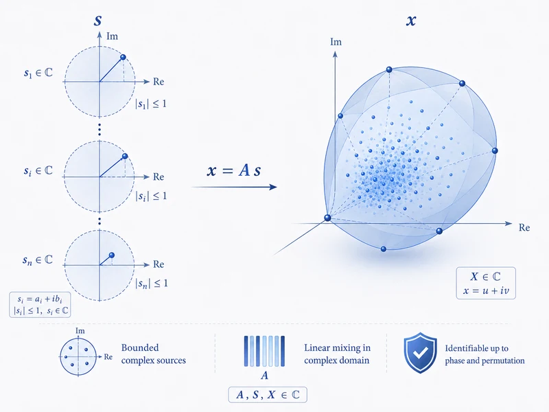 Complex Bounded Component Analysis: Identifiability and Algorithm